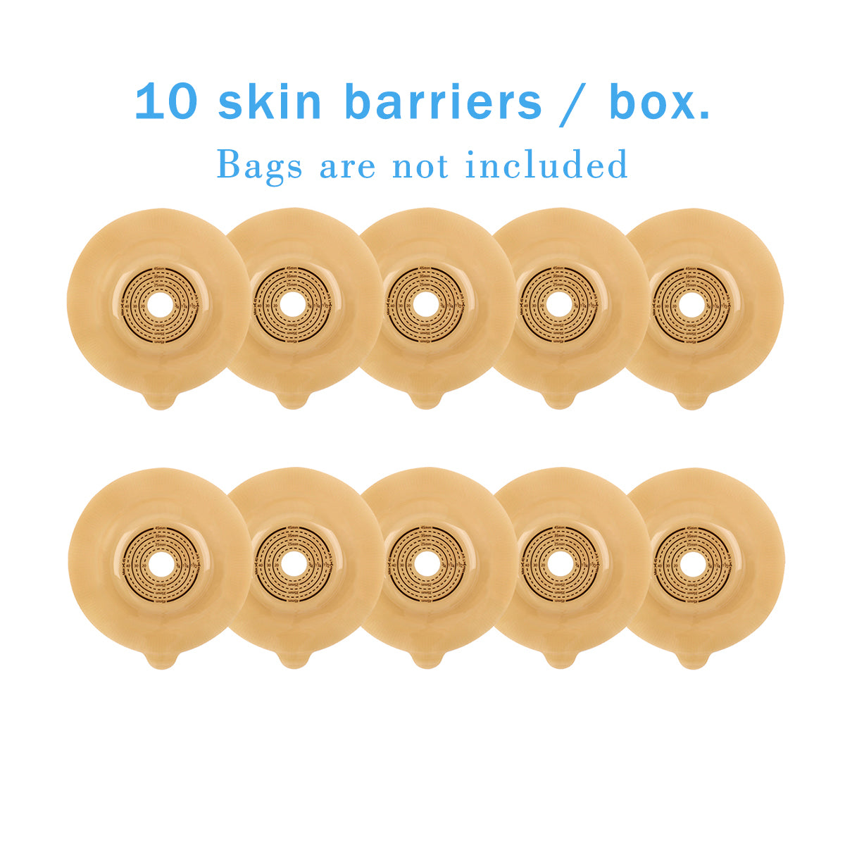 Onnohere 30pcs 2 Piece Convex Colostomy Bags 15-45mm Drainable Pouches with Closure for Ileostomy Ostomy supplies