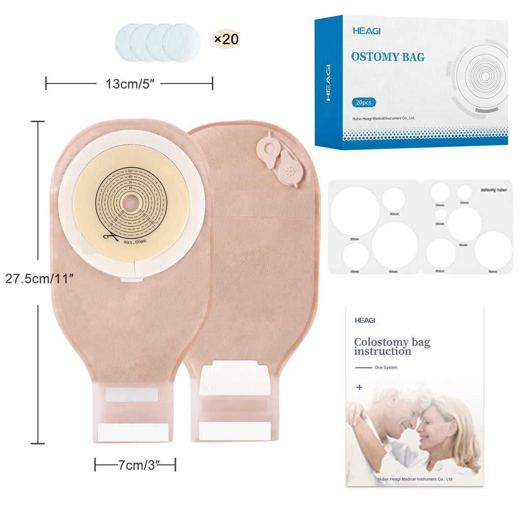 Onnohere 20 PCS Colostomy Bag Deodorizing & Exhaust Holes for Ileostomy, Drainable Pouch Ostomy Care Supplies