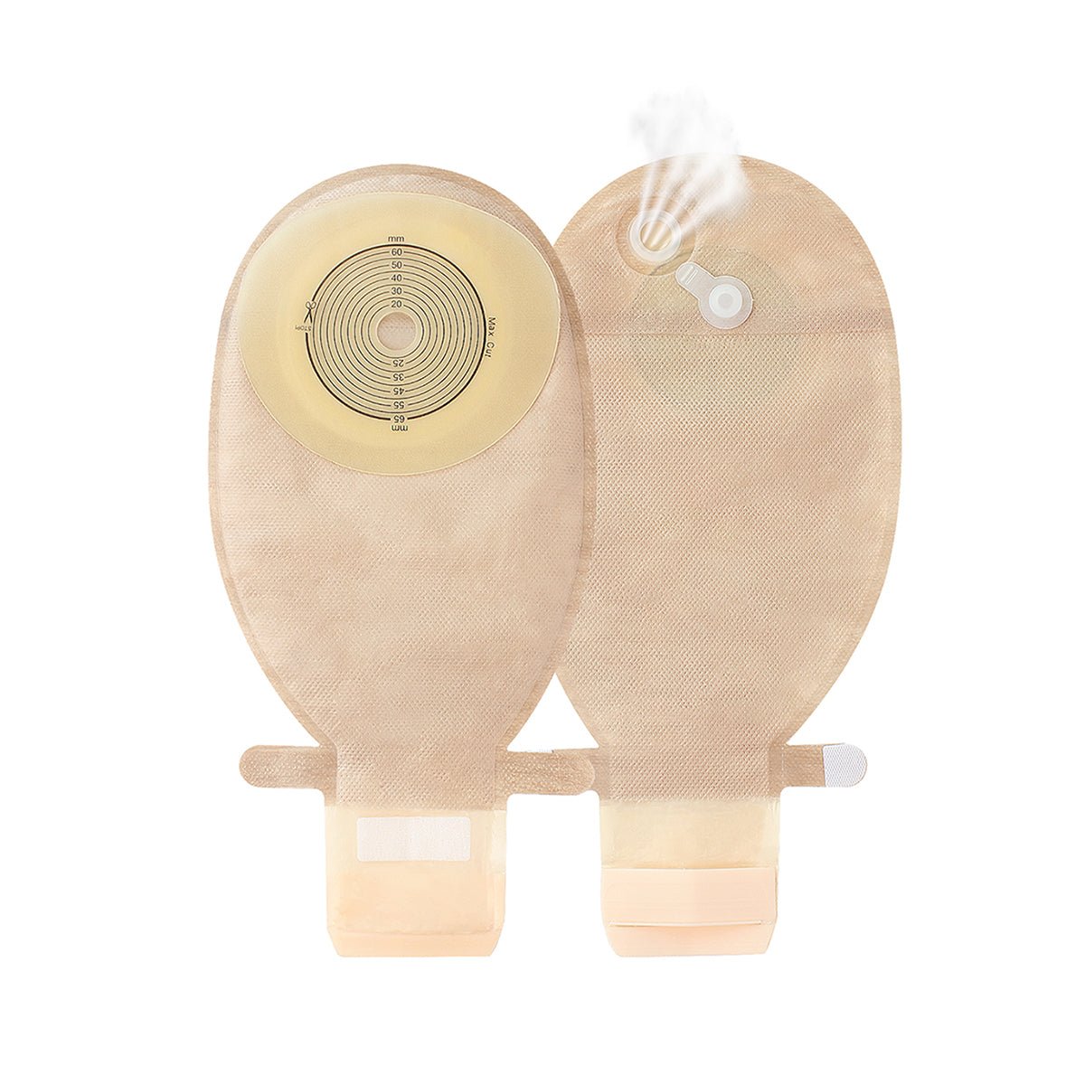 Onnohere 20PCS Colostomy Bag with Gas Release 1-Piece Drainable Pouch Ostomy Supplies for Ileostomy
