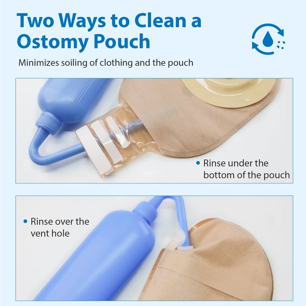 Onnohere 10 PCS Convex Ostomy Bag with Vent One-Piece Drainable Pouches Fits Retracted/Deep-Seated Stoma, Cut-to-Fit 20–57mm