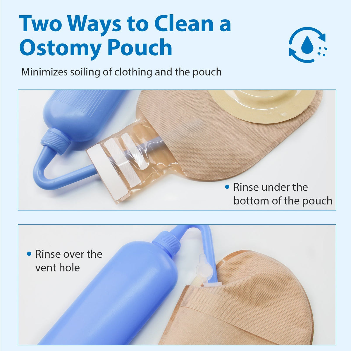Onnohere 10 PCS Convex Ostomy Bag with Vent One-Piece Drainable Pouches Fits Retracted/Deep-Seated Stoma, Cut-to-Fit 20–57mm