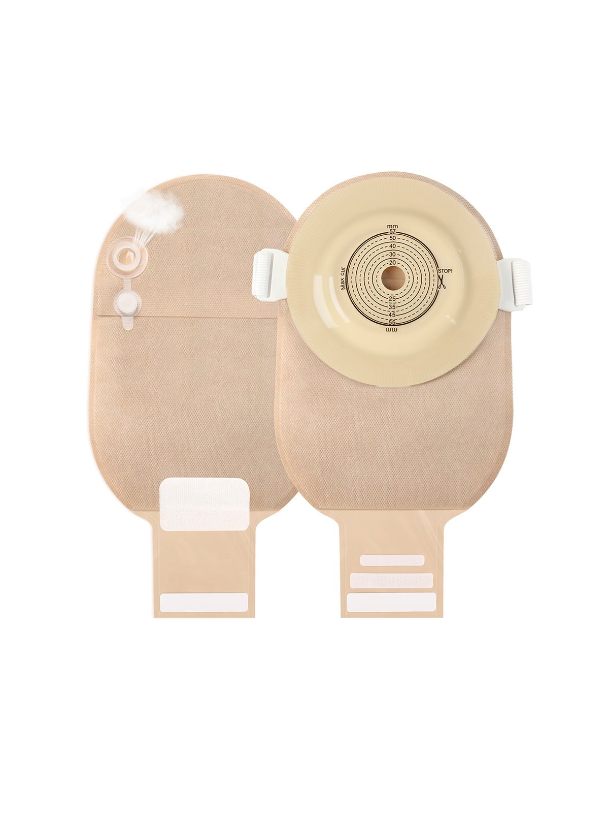 HEAGI 10 PCS Convex Ostomy Bag with Vent One-Piece Drainable Pouches Fits Retracted/Deep-Seated Stoma, Cut-to-Fit 20–57mm