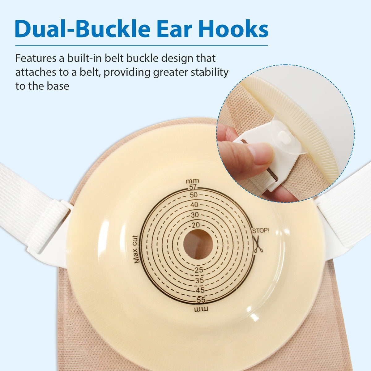 HEAGI 10 PCS Convex Ostomy Bag with Vent One-Piece Drainable Pouches Fits Retracted/Deep-Seated Stoma, Cut-to-Fit 20–57mm