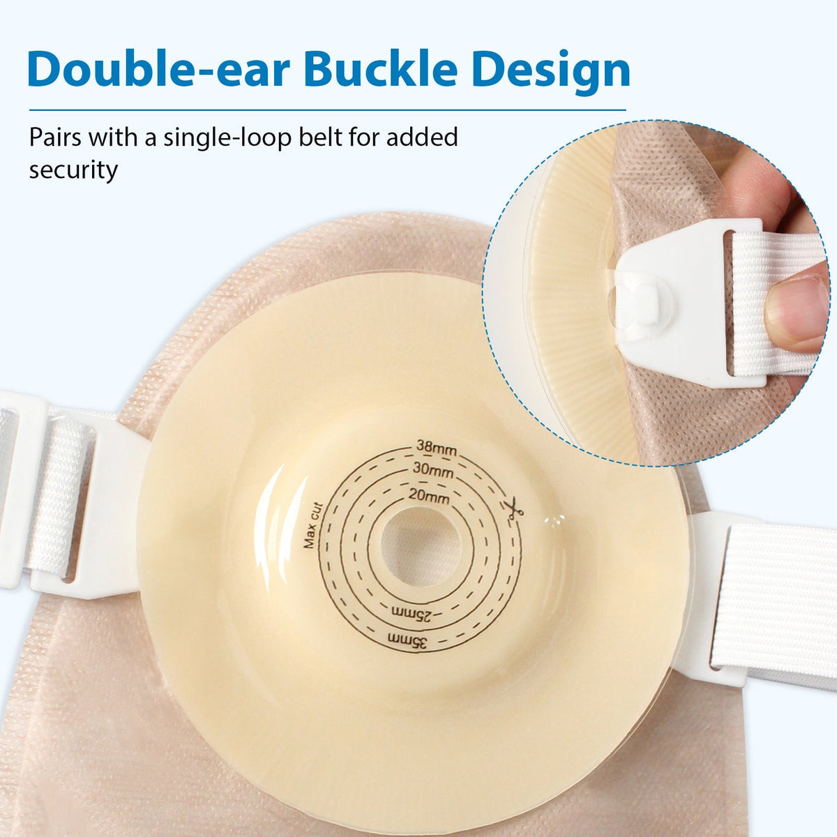 HEAGI 10 PCS Convex Urostomy Bags, One Piece Urostomy Pouches with Anti-Reflux System, 15–38mm