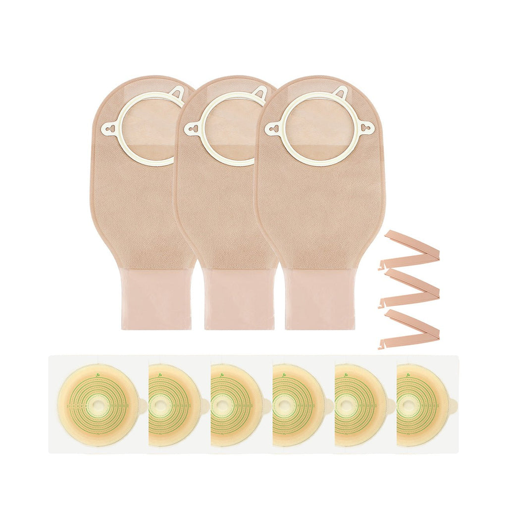Onnohere 2-  Piece Colostomy Bags Ostomy Pouch with Clamp Closure for Ileostomy Stoma Care 22pce