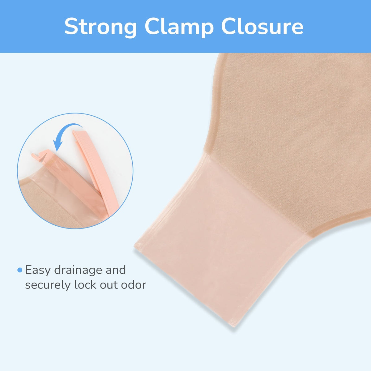 Onnohere 2-  Piece Colostomy Bags Ostomy Pouch with Clamp Closure for Ileostomy Stoma Care 22pce