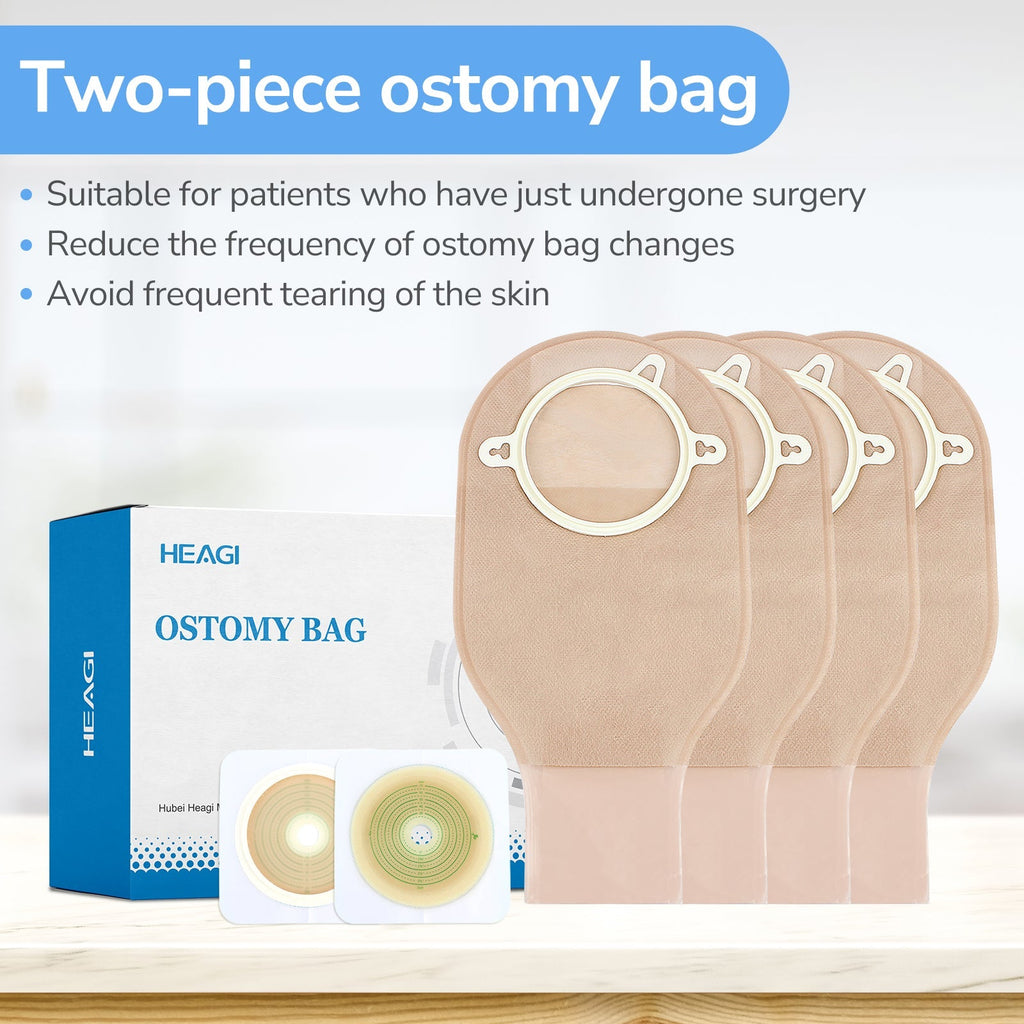 Onnohere 2-  Piece Colostomy Bags Ostomy Pouch with Clamp Closure for Ileostomy Stoma Care 22pce