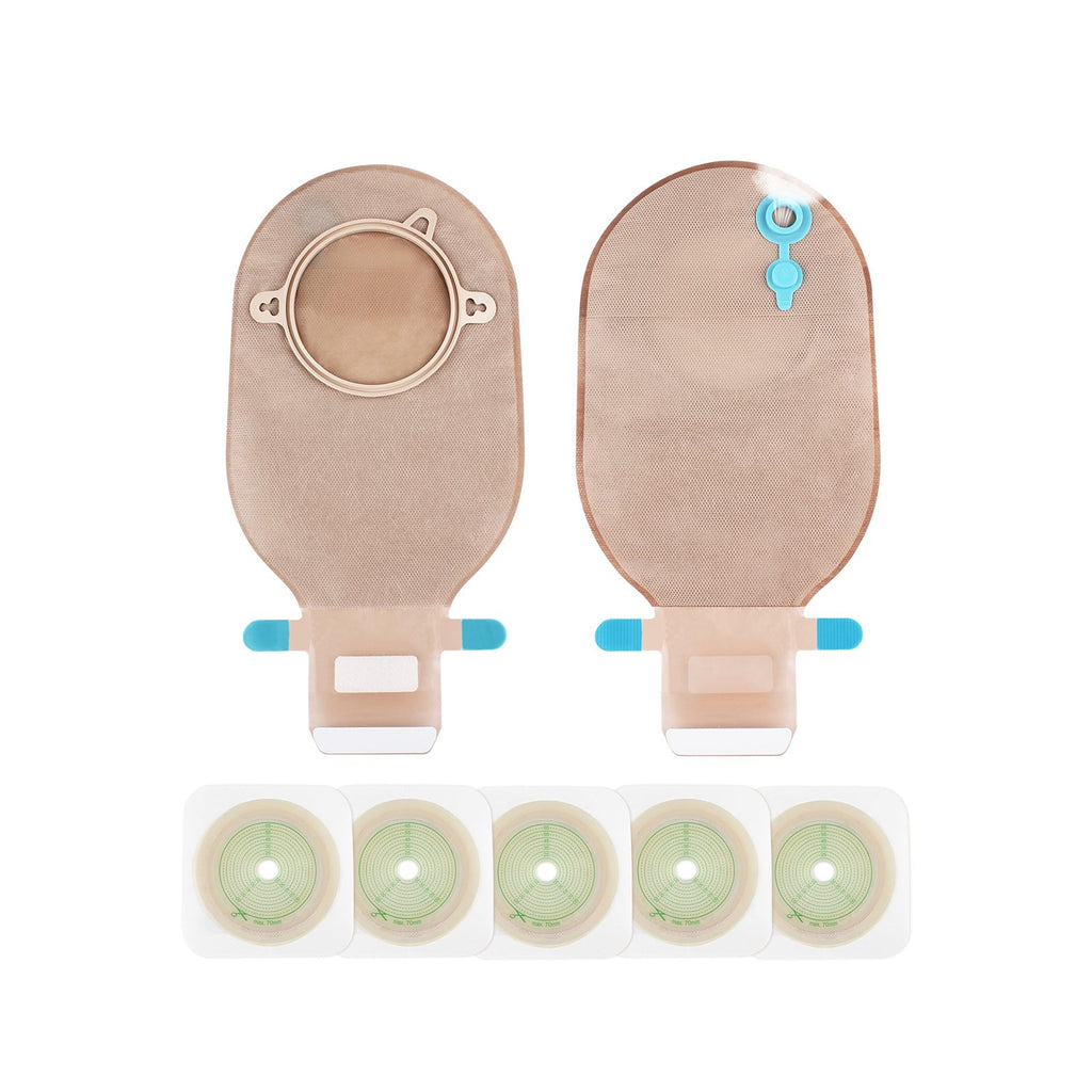 Onnohere 2-Piece Colostomy Bags with Exhaust Hole, Drainable Ostomy Pouch , Cut-to-Fit 20–70mm