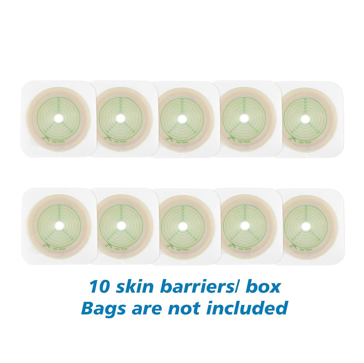 Onnohere 2-Piece Colostomy Bags with Exhaust Hole, Drainable Ostomy Pouch , Cut-to-Fit 20–70mm