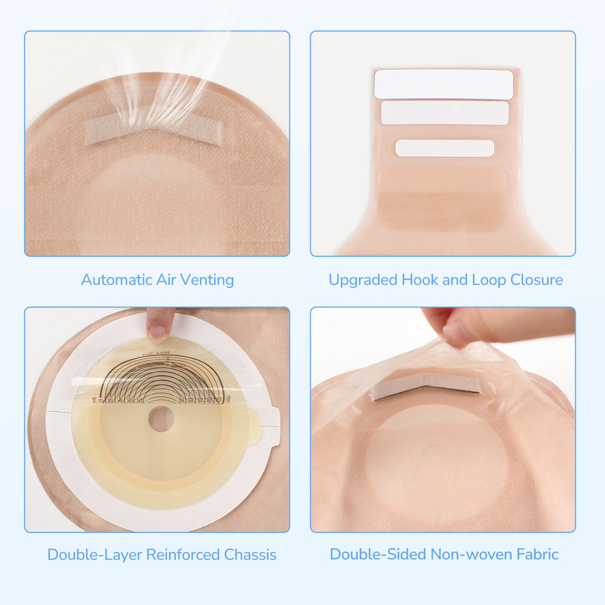 Onnohere 20 PCS Colostomy Bags, One Piece Drainable Ostomy Pouch with Closure for Ileostomy