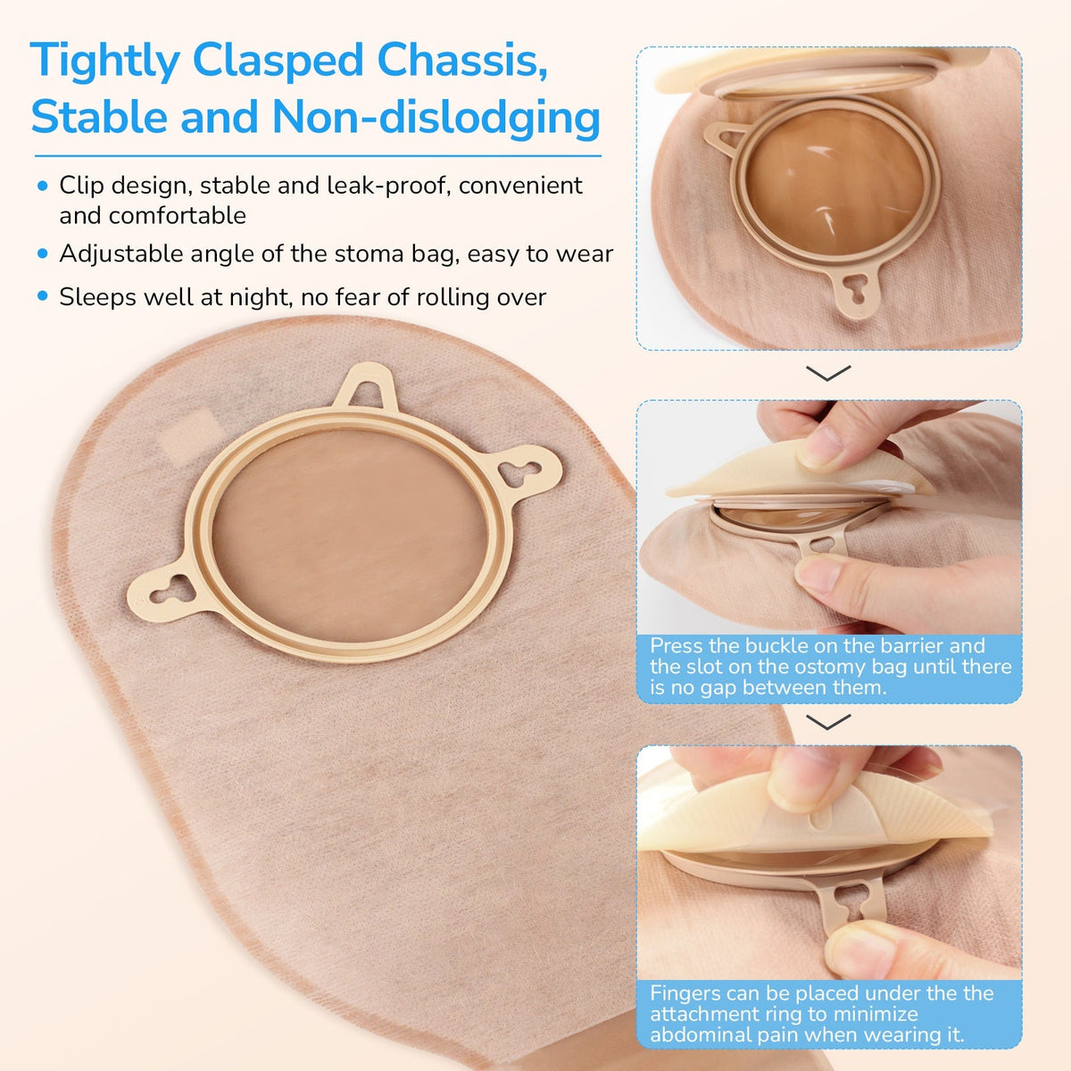 Onnohere 20 PCS  Convex 2-Piece Ostomy Bags Drainable Pouches with Closure, Cut-to-Fit 20–45mm Ostomy Supplies
