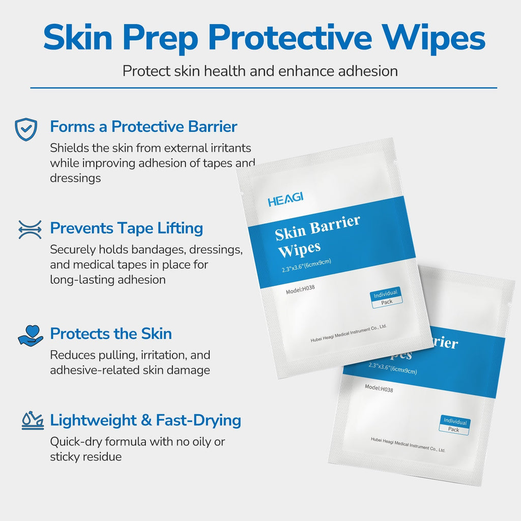 Onnohere 200 PCS Ostomy Skin Barrier Wipes Alcohol-Free Skin Prep Film for Stoma Care