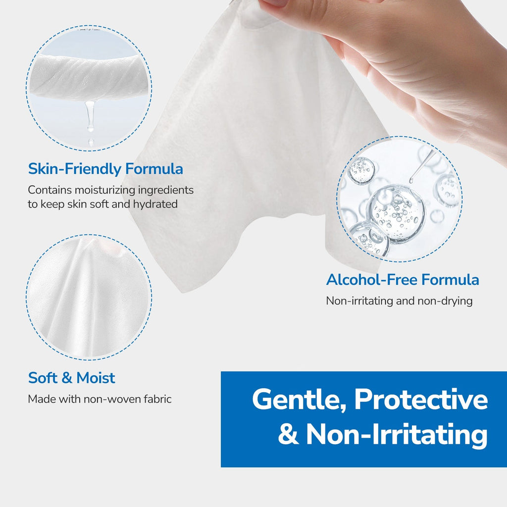 Onnohere 200 PCS Ostomy Skin Barrier Wipes Alcohol-Free Skin Prep Film for Stoma Care