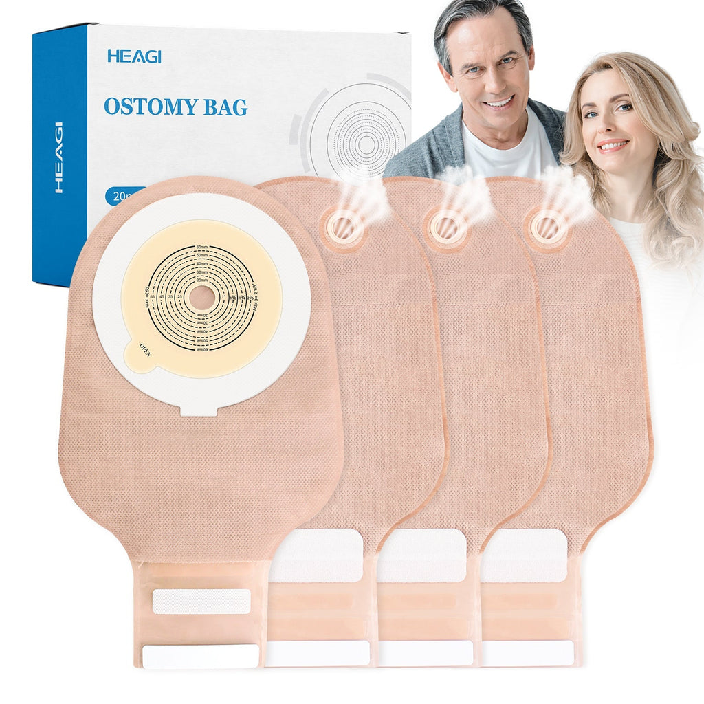 Onnohere 20Pcs Colostomy Bag Exhaust Holes for Ileostomy, One Piece Drainable Pouch Ostomy Care Supplies