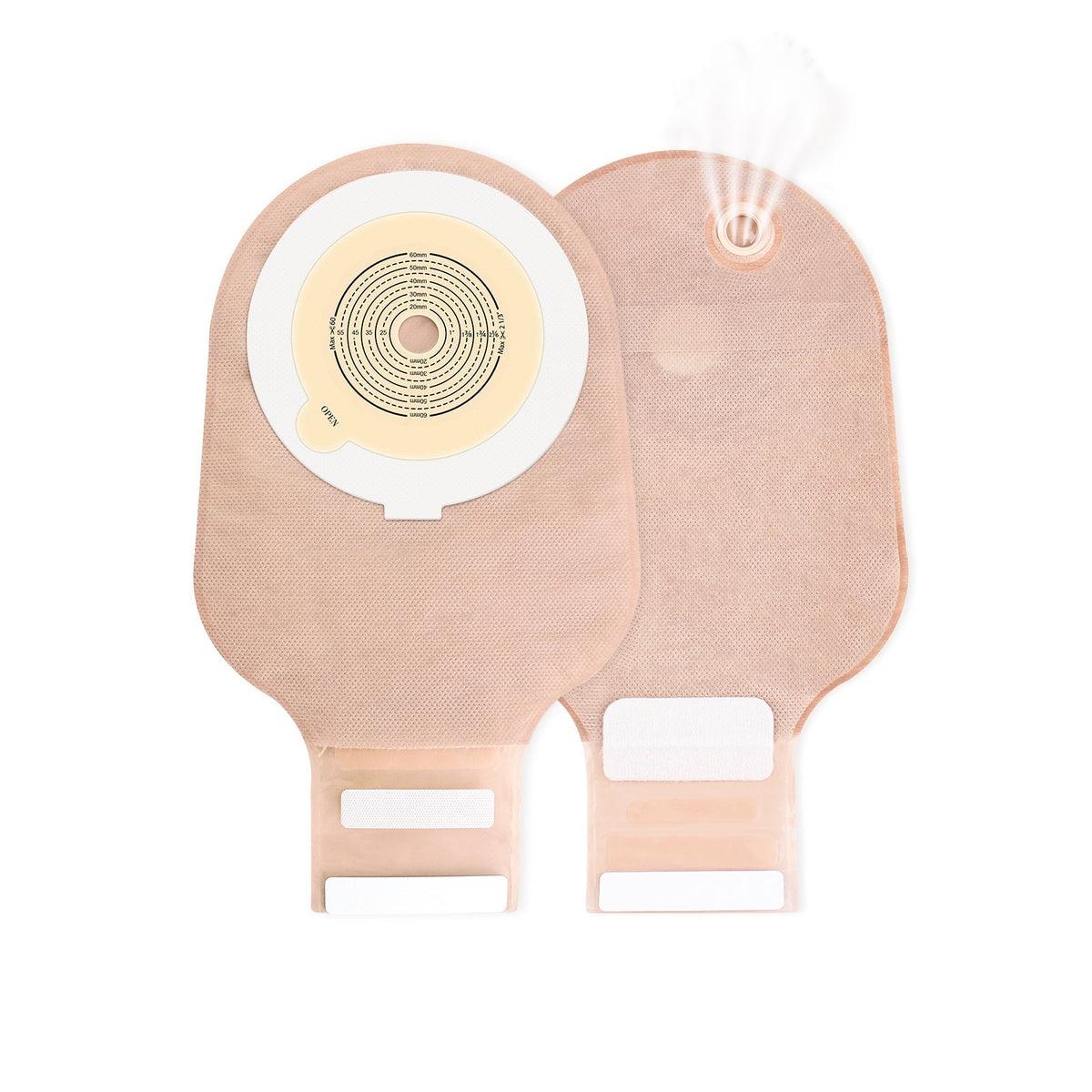 Onnohere 20Pcs Colostomy Bag Exhaust Holes for Ileostomy, One Piece Drainable Pouch Ostomy Care Supplies