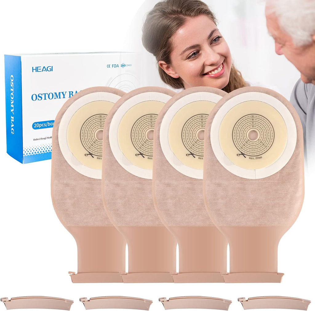 Onnohere 20PCS Colostomy Bags, Ostomy Supplies, One Piece Drainable Colostomy Ostomy  Ileostomy Pouch bag for Stoma Care