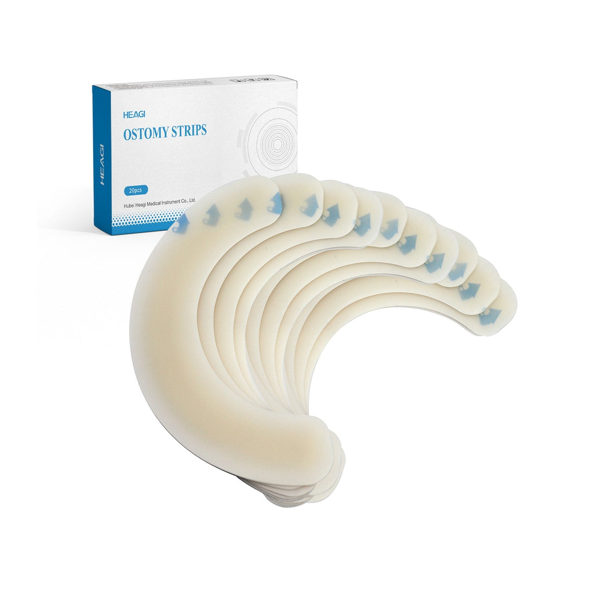 Onnohere 20PCS Ostomy Barrier Strips, Skin-Friendly Hydrocolloid , Elastic Barrier Strips for Ostomy Bag Colostomy Ileostomy Supplies