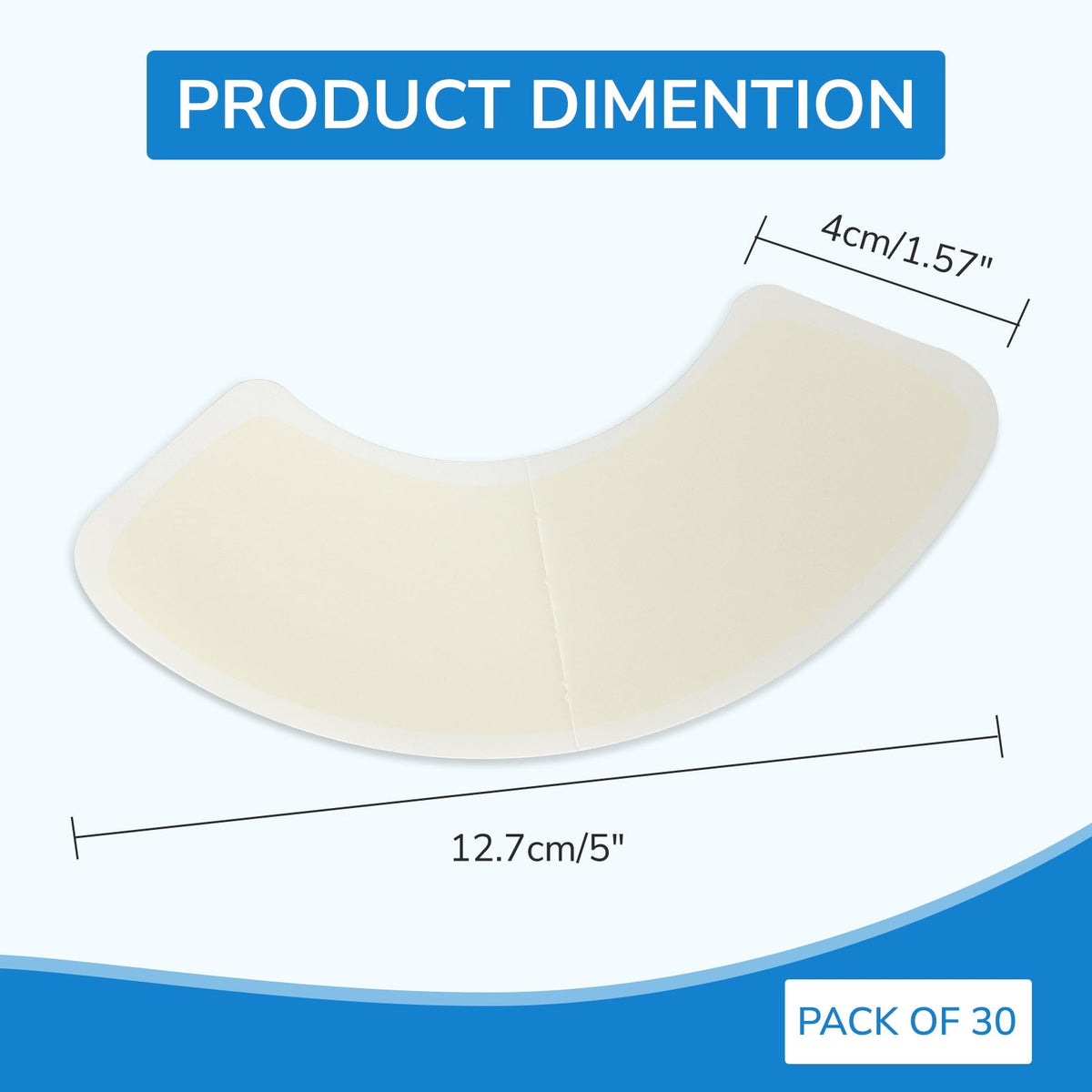 Onnohere 3-Piece Wide Ostomy Barrier Strips (30 PCS) – Hypoallergenic Hydrocolloid Sealing for Secure Fit
