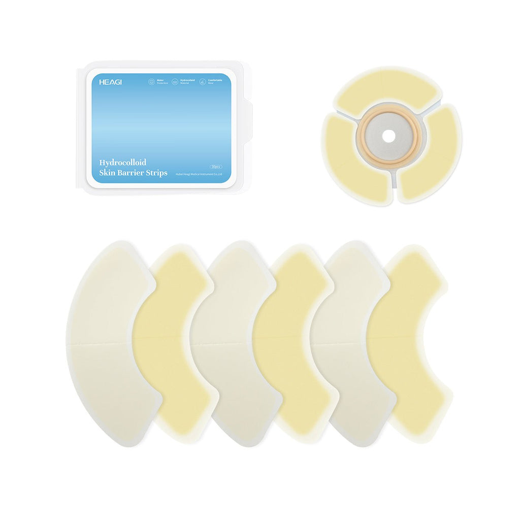 Onnohere 3-Piece Wide Ostomy Barrier Strips (30 PCS) – Hypoallergenic Hydrocolloid Sealing for Secure Fit
