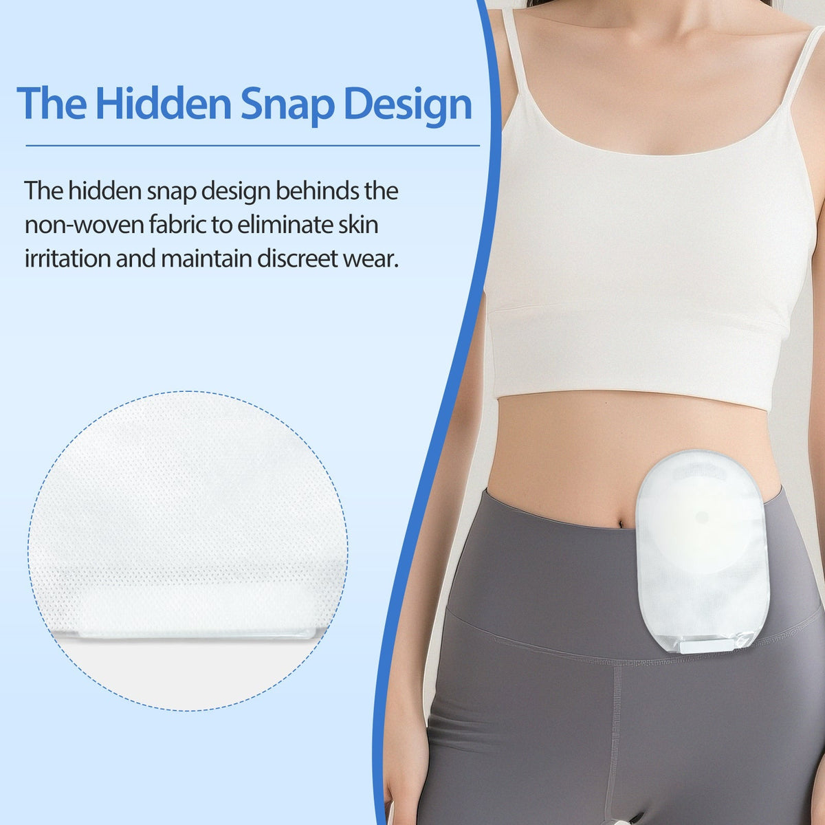 Onnohere 100 Pack One-Piece Ostomy Bags – Drainable Colostomy Pouches with Secure Hook Closure, 20–65mm