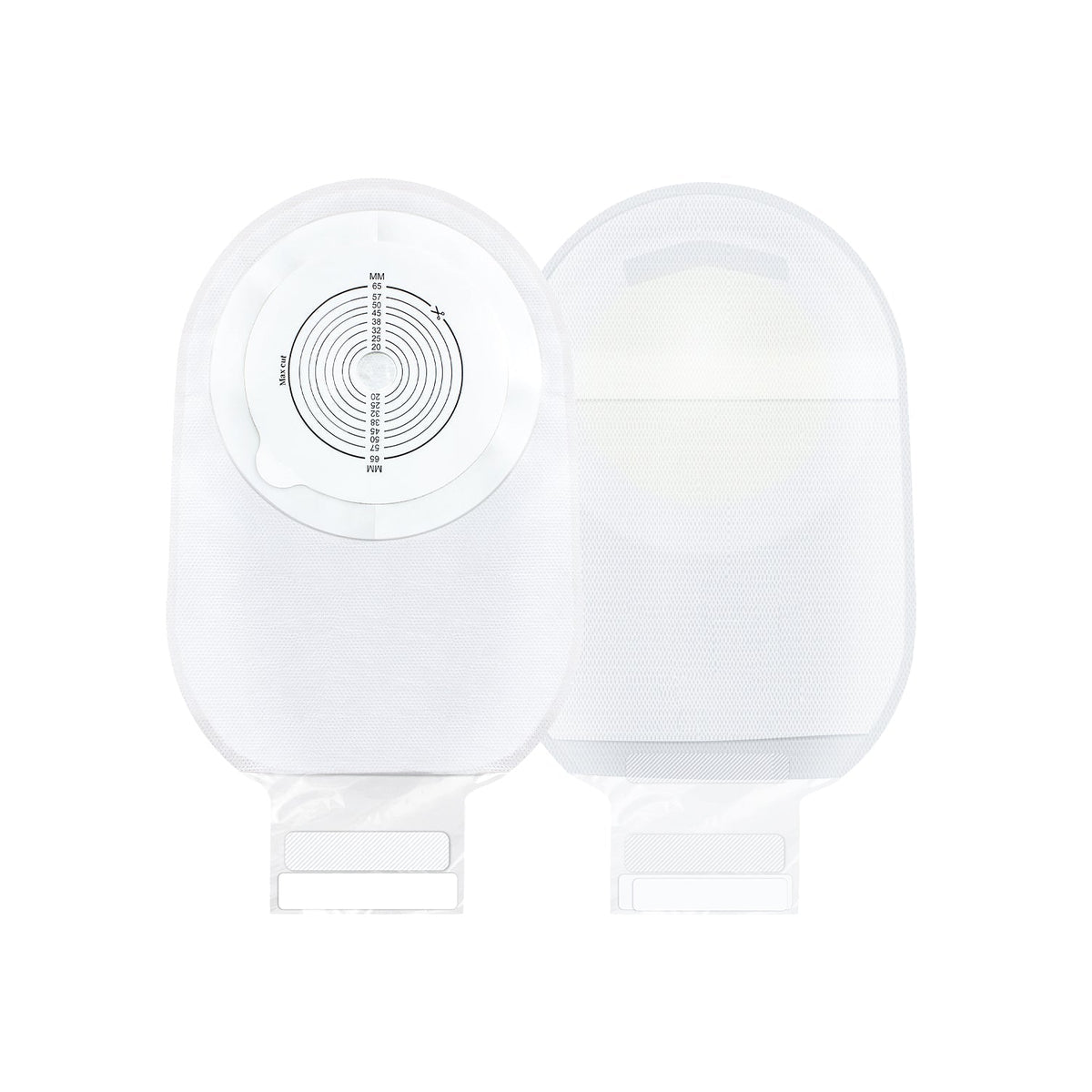 HEAGI 100 Pack One-Piece Ostomy Bags – Drainable Colostomy Pouches with Secure Hook Closure, 20–65mm