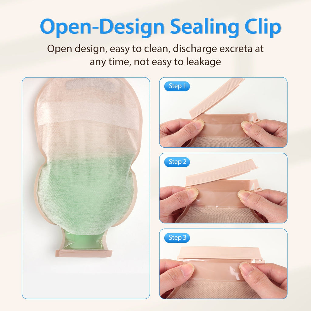 Onnohere 30 PCS Colostomy Bags Ostomy Supplies, One Piece Drainable Pouches for Ileostomy