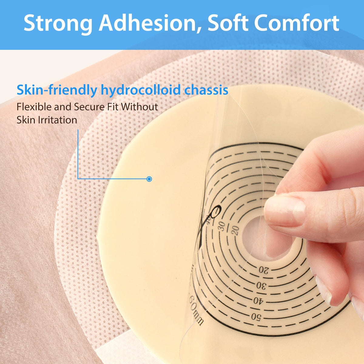 Onnohere 100 PCS Colostomy Bags, One-Piece Drainable Ostomy Pouch for Stoma Care, Cut-to-Fit 15–60mm