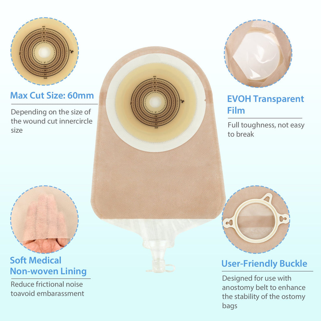 Onnohere 30 PCS Two Piece Urostomy Bag,  Reduce skin irritation