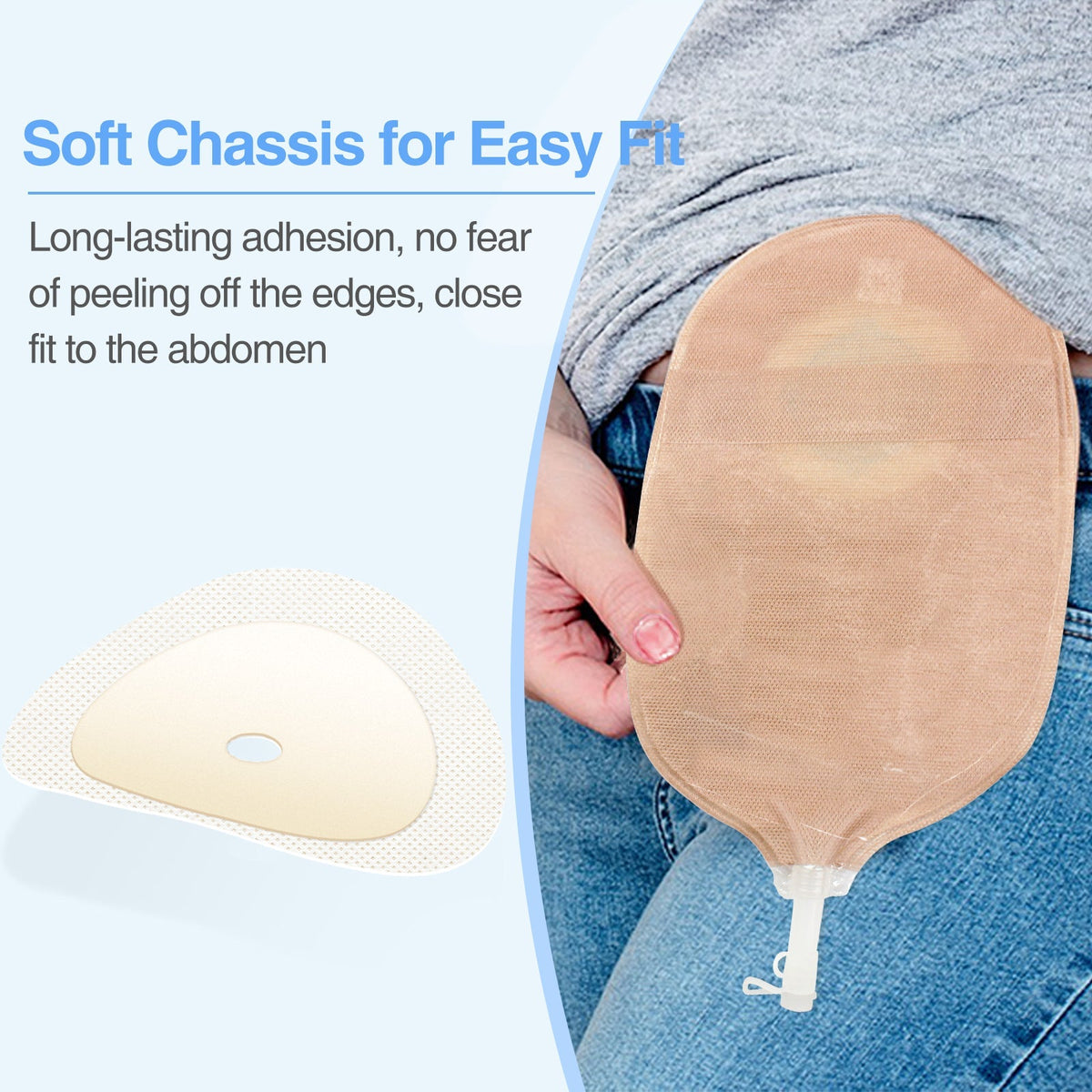 Onnohere 30 PCS Urostomy Bag, One-Piece Drainable Urostomy Supplies