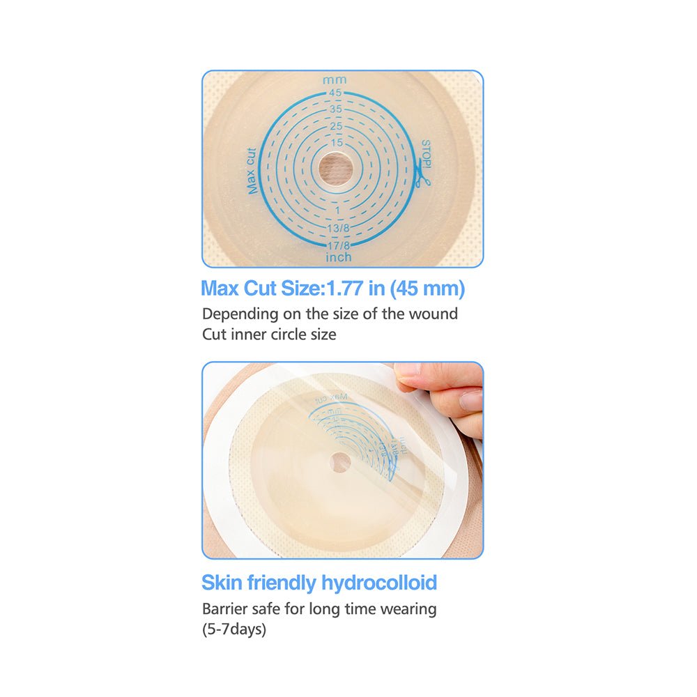 Onnohere 30 PCS Urostomy Bag, One-Piece Drainable Urostomy Supplies