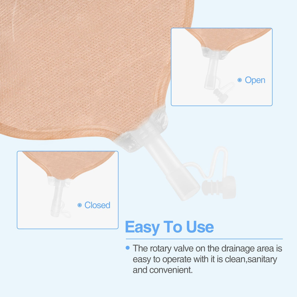 Onnohere 30 PCS Urostomy Bag, One-Piece Drainable Urostomy Supplies