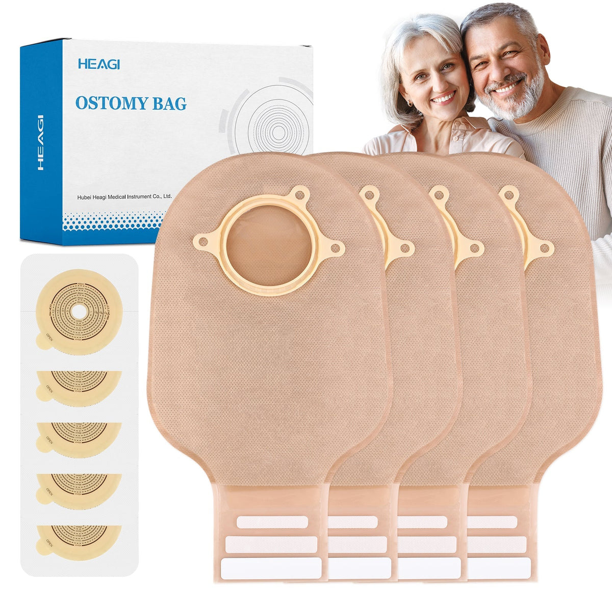 Onnohere 30pcs Two Piece Colostomy Bags Drainable Pouches with Closure for Ileostomy Ostomy supplies