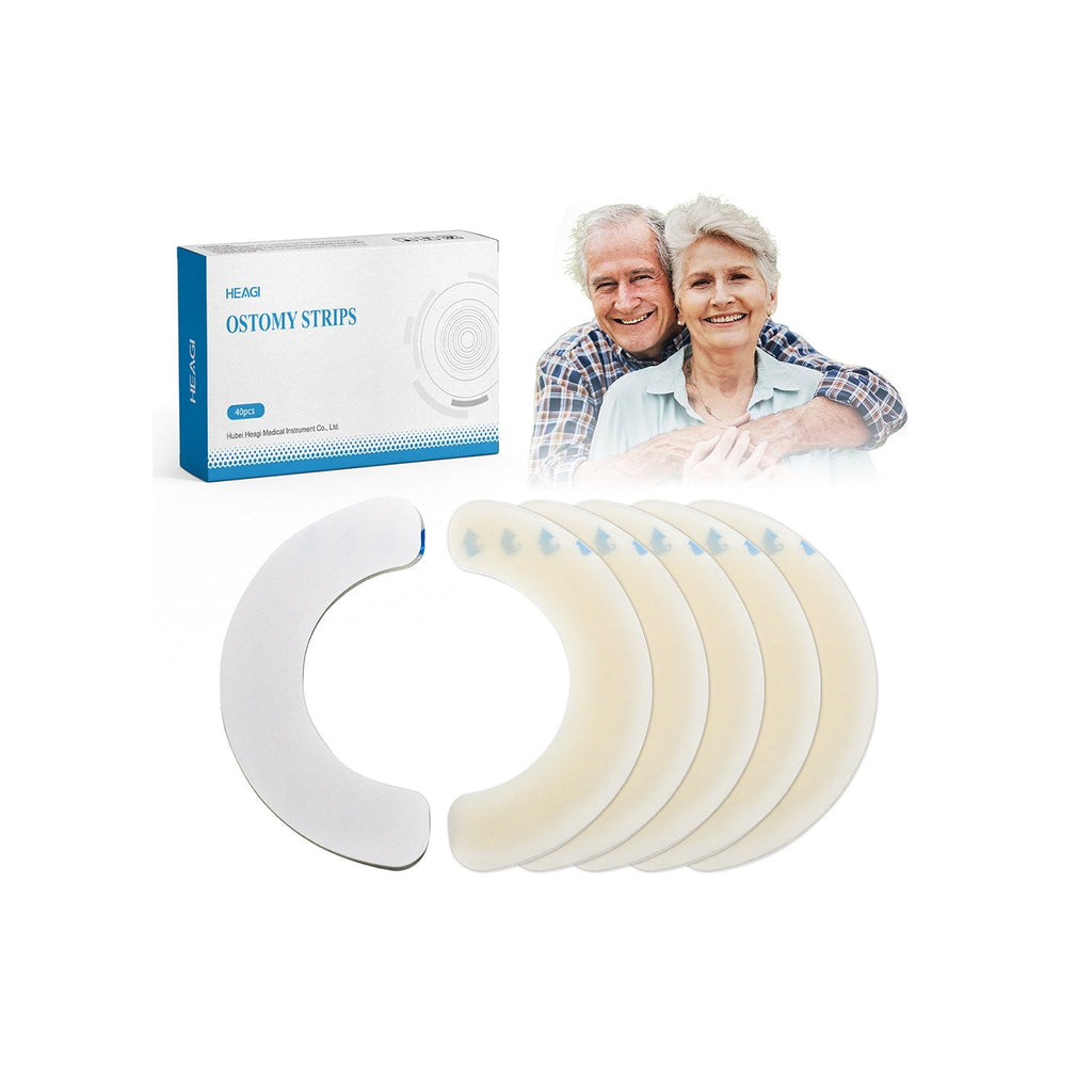 Onnohere 40PCS Elastic Barrier Strips for Ostomy Bag, Skin-Friendly Hydrocolloid Skin Barrier Strips,Osotmy Care