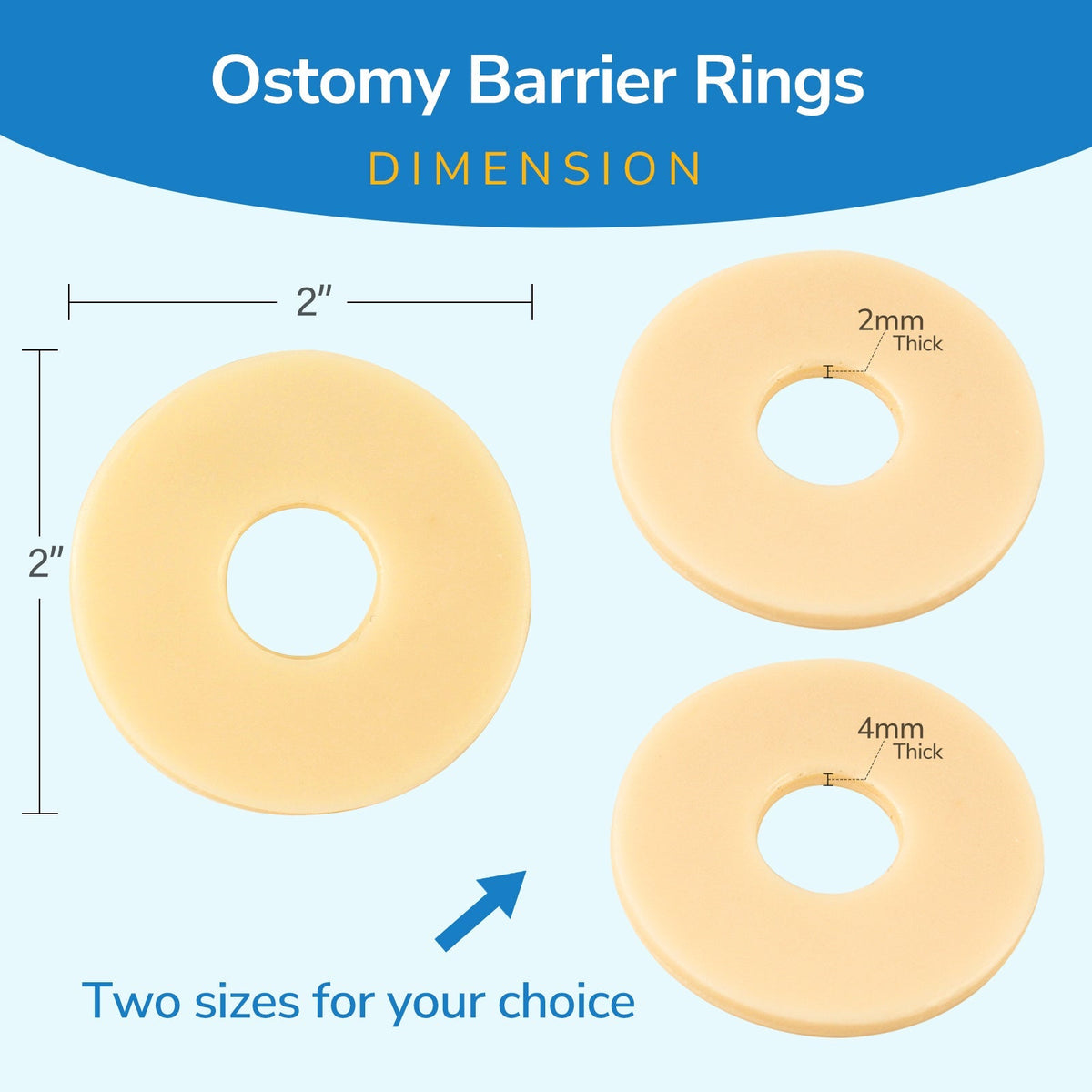 Onnohere 4mm Ostomy Barrier Rings – Thick Hydrocolloid Seal for Enhanced Leak Protection, Ostomy Care