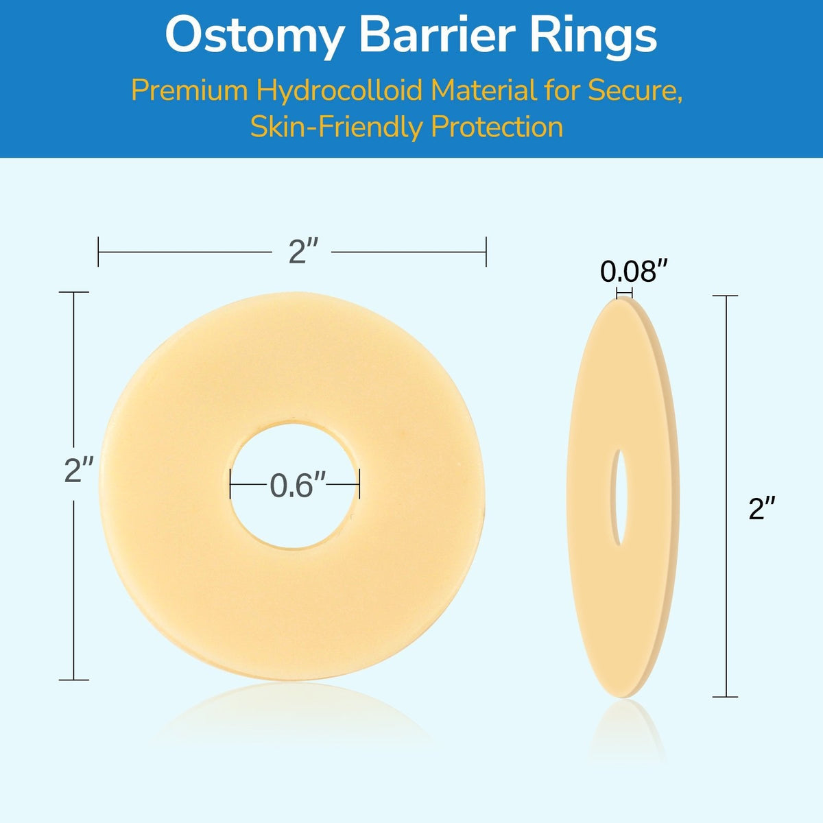 Onnohere 4mm Ostomy Barrier Rings – Thick Hydrocolloid Seal for Enhanced Leak Protection, Ostomy Care