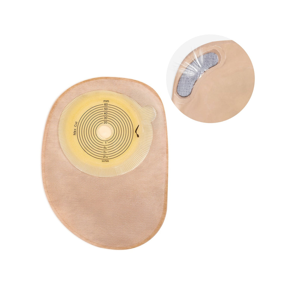 Onnohere 50 Pack Closed Ostomy Bags – One-Piece Disposable Colostomy Pouches, Cut-to-Fit 20–60mm