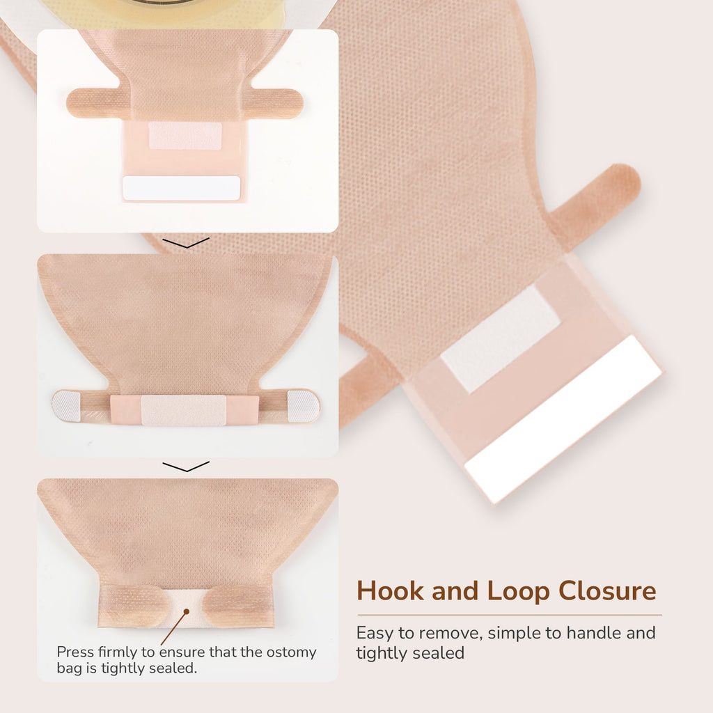 Onnohere 60 PCS Colostomy Bags 1- Piece Ostomy Drainable Pouch with Closure For Ileostomy