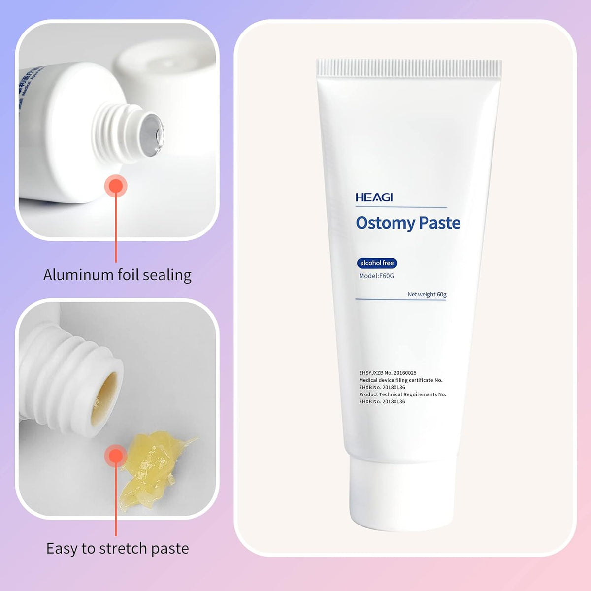 Onnohere Alcohol-Free Ostomy Paste - Skin Barrier Protection for Stoma Care, Colostomy Supplies Accessories