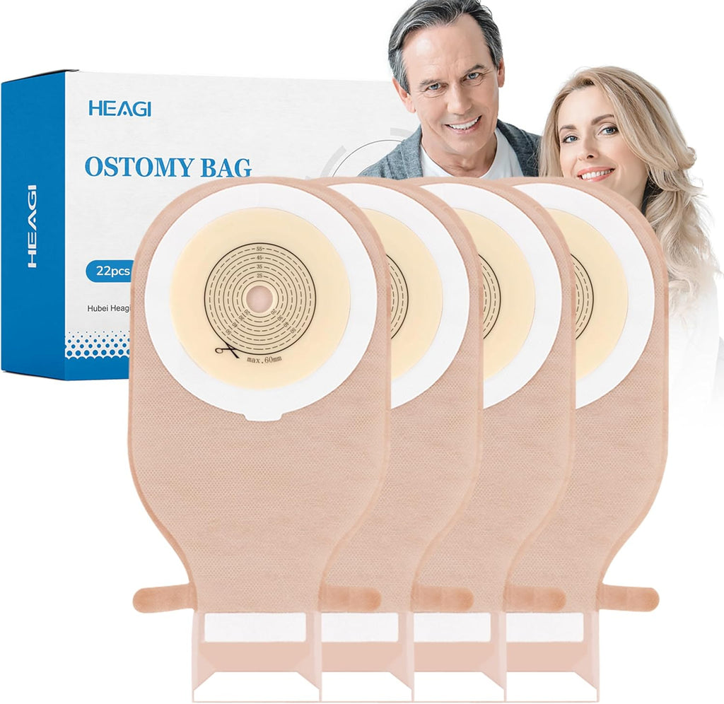 Onnohere Colostomy Bags One Piece Ostomy Drainable Pouch with Closure For Ileostomy,  Stoma Care Supplies