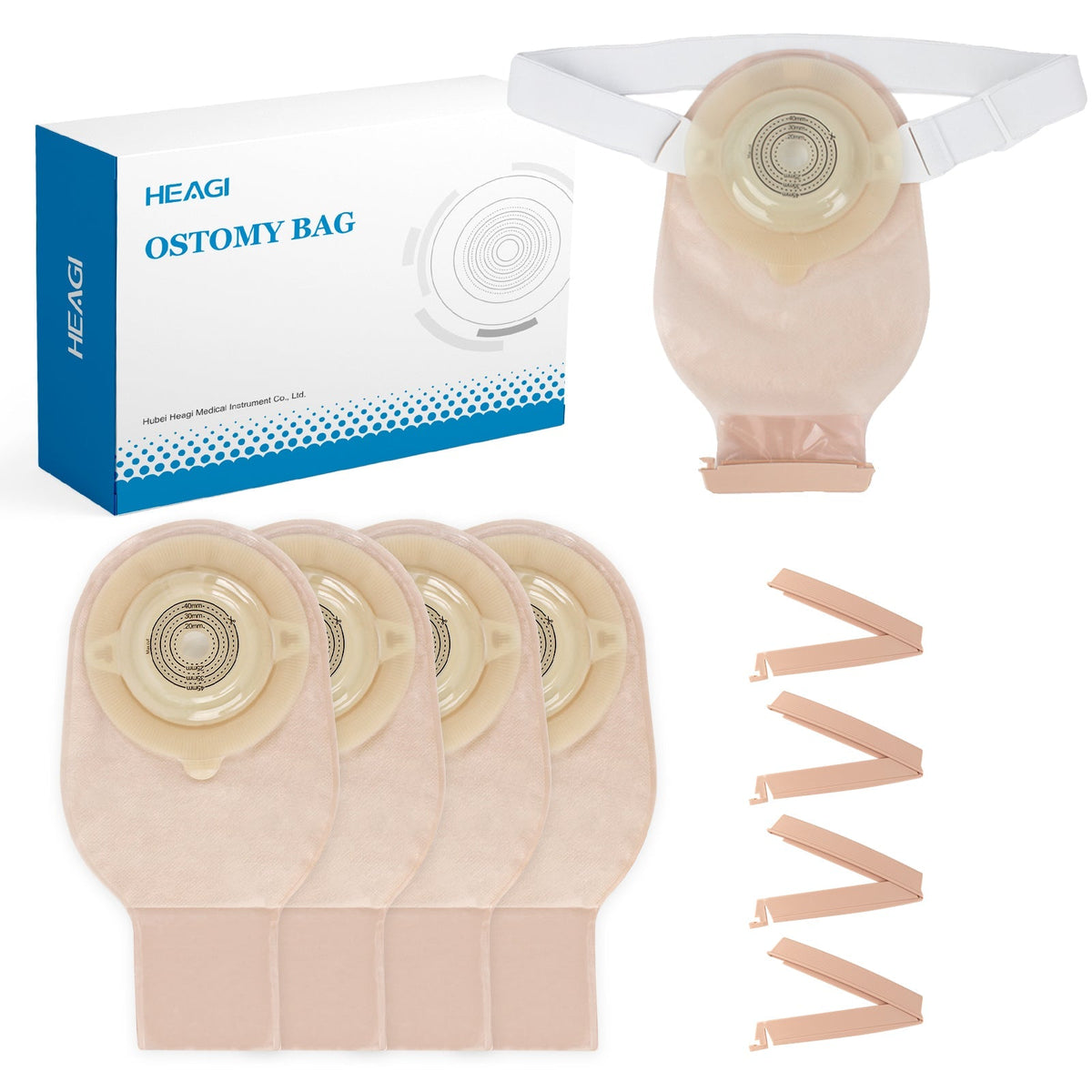 Onnohere Colostomy Bags Ostomy Supplies One-Piece Convex Ostomy Bags with a Waistband