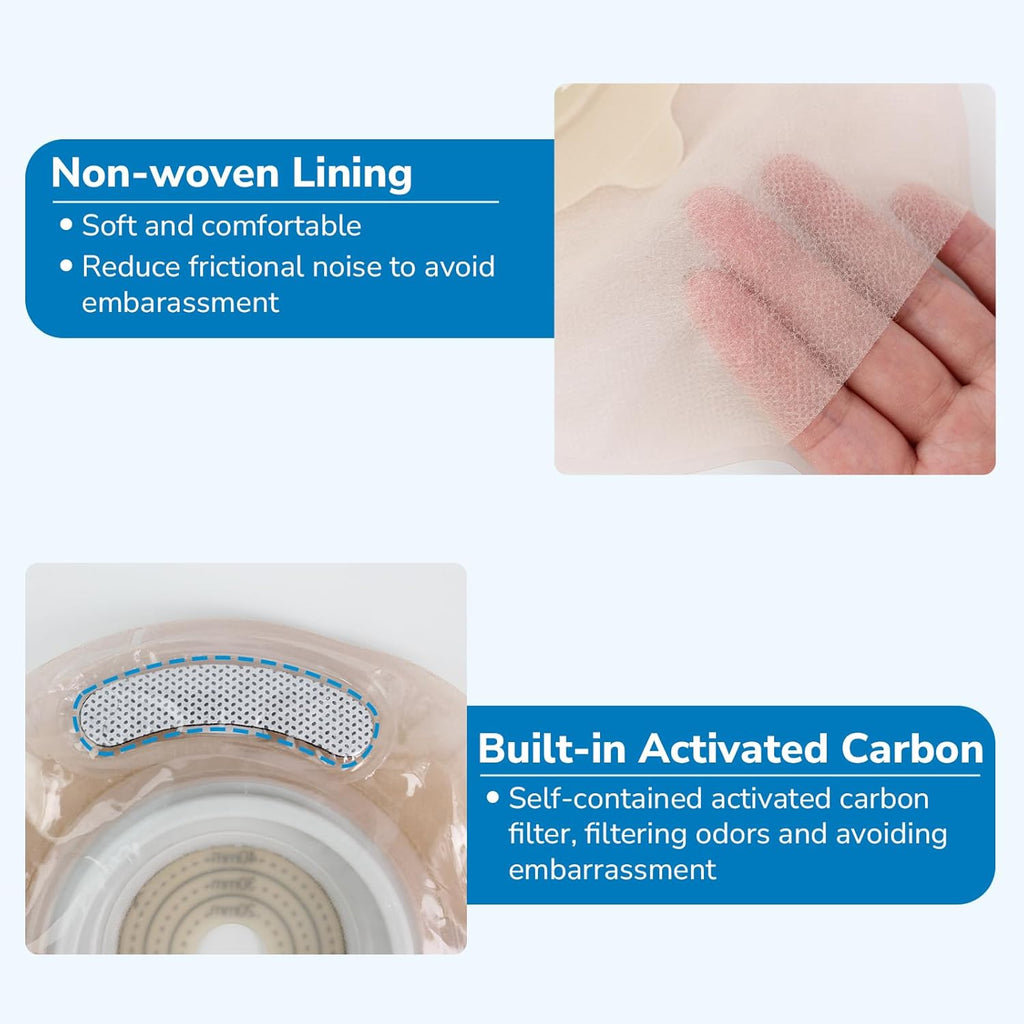 Onnohere Colostomy Bags Ostomy Supplies One-Piece Convex Ostomy Bags with a Waistband