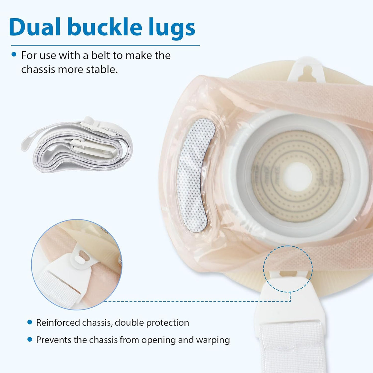 Onnohere Colostomy Bags Ostomy Supplies One-Piece Convex Ostomy Bags with a Waistband