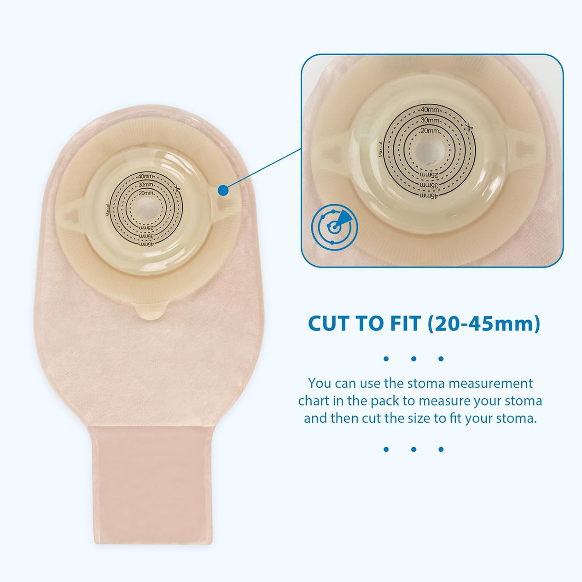 Onnohere Colostomy Bags Ostomy Supplies One-Piece Convex Ostomy Bags with a Waistband