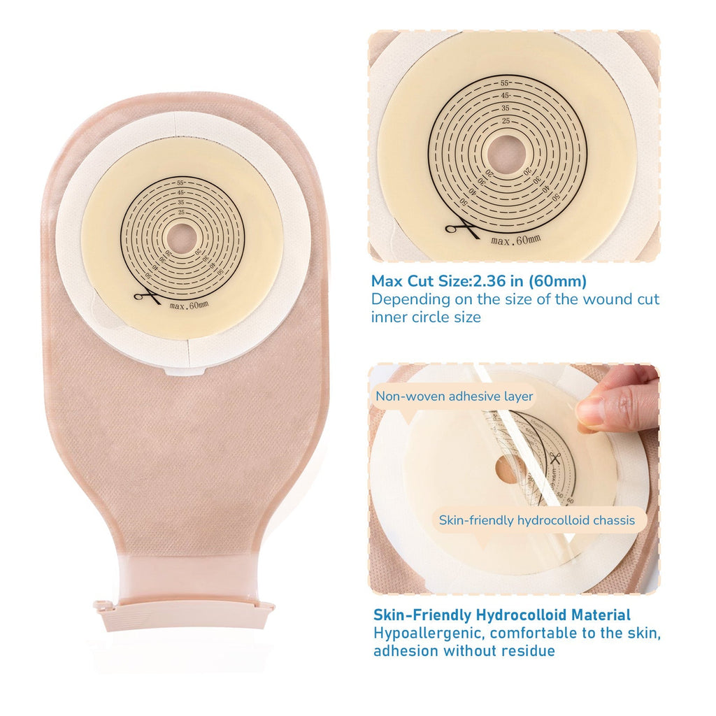 Onnohere Colostomy Bags Ostomy Supplies One Piece Ostomy Bag with Exhaust and Deodorising Holes