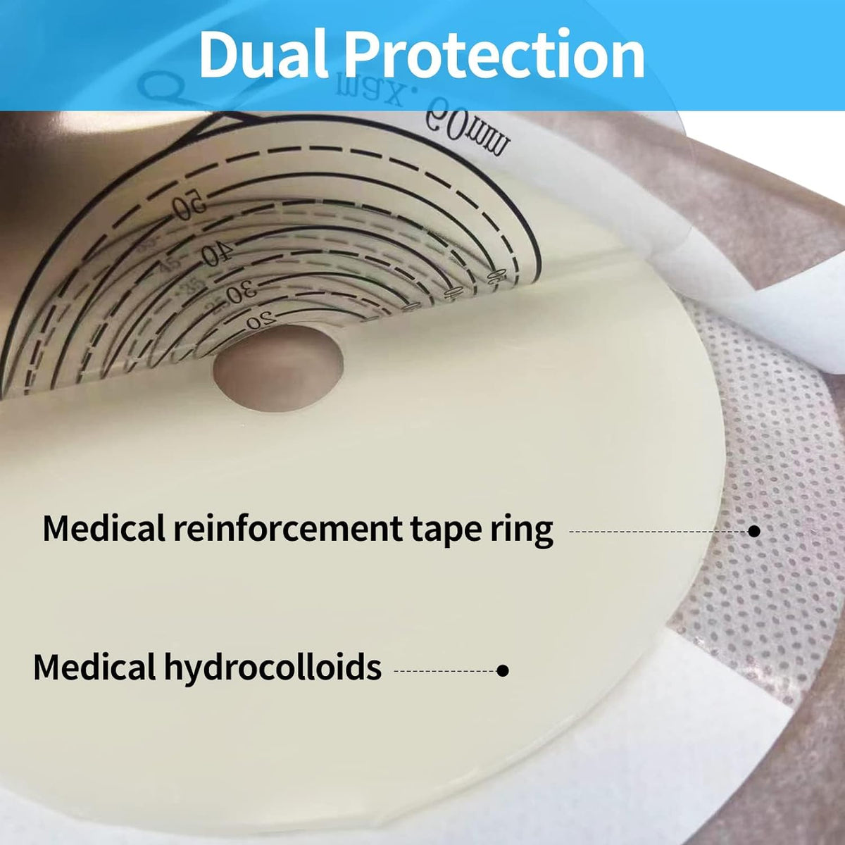 Onnohere 30 PCS Colostomy Bags, One-Piece Drainable Ostomy Pouch for Stoma Care, Cut-to-Fit 15–60mm