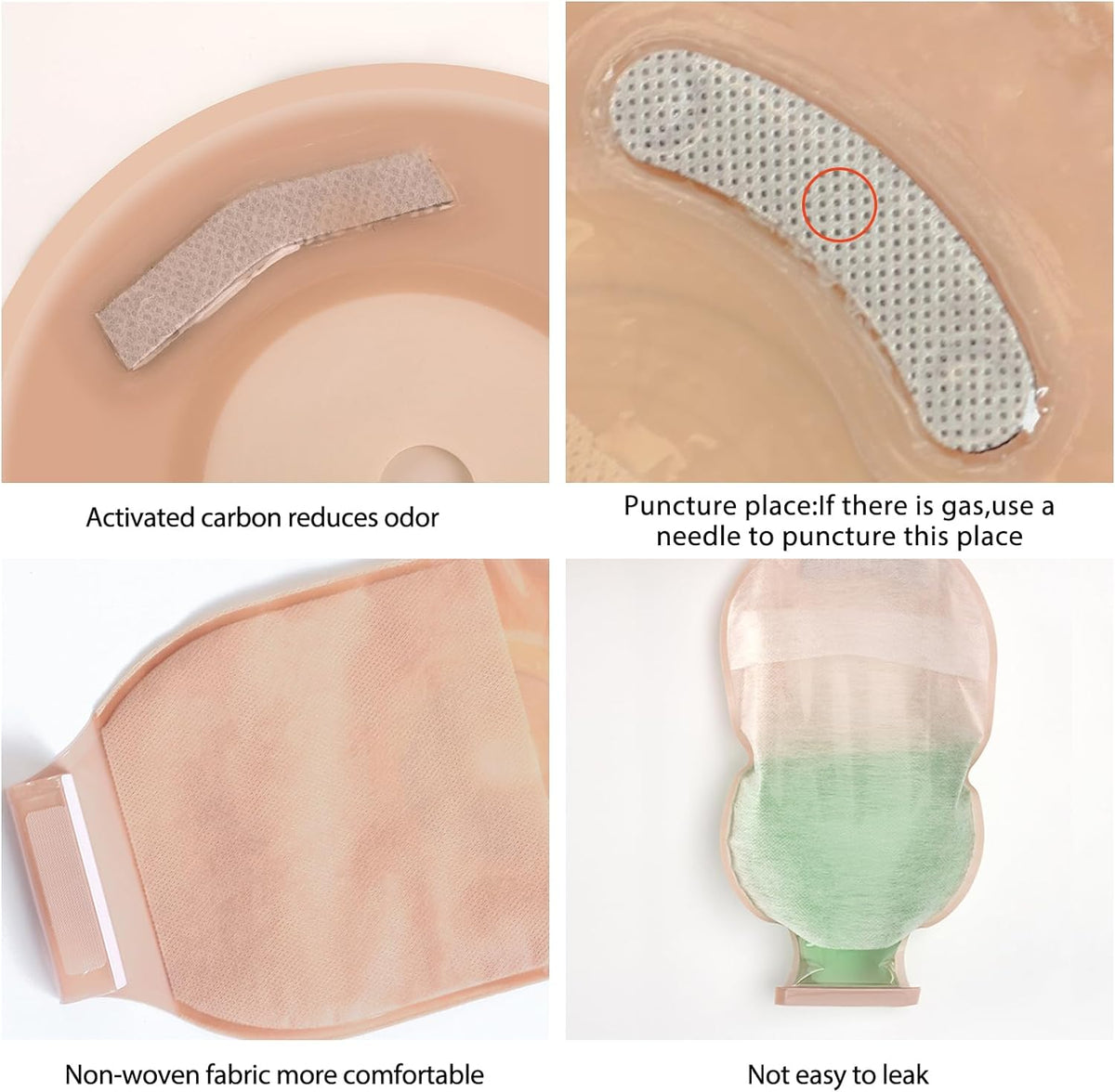 Onnohere 30 PCS Colostomy Bags, One-Piece Drainable Ostomy Pouch for Stoma Care, Cut-to-Fit 15–60mm