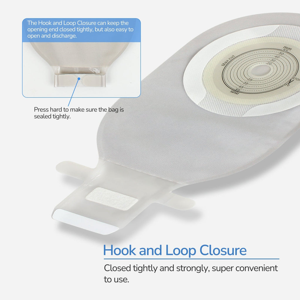 Onnohere ComfortWear 20 PCS Colostomy Bags, One Piece Ostomy Bag Drainable Pouch with Closure for Ileostomy