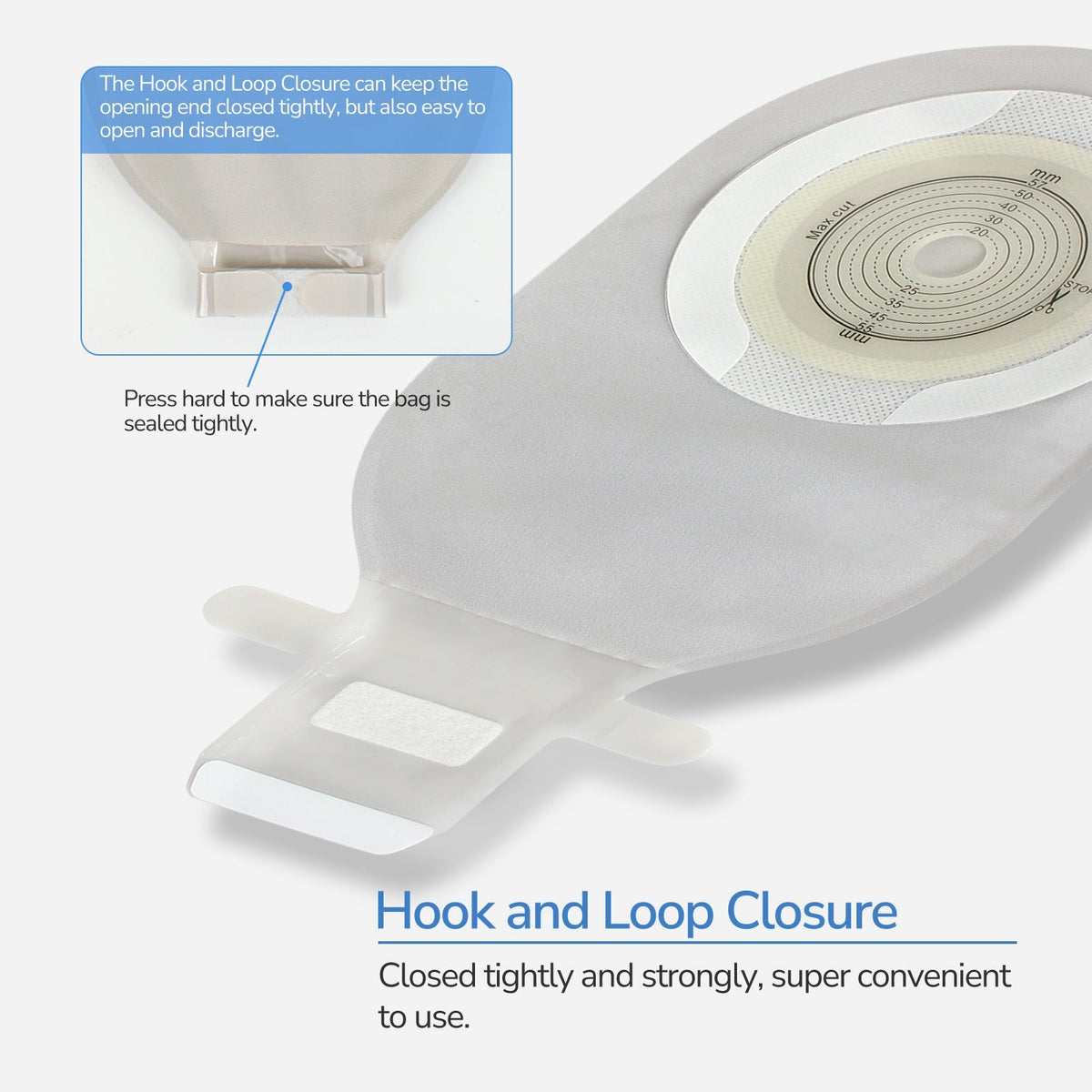 Onnohere ComfortWear 20 PCS Colostomy Bags, One Piece Ostomy Bag Drainable Pouch with Closure for Ileostomy