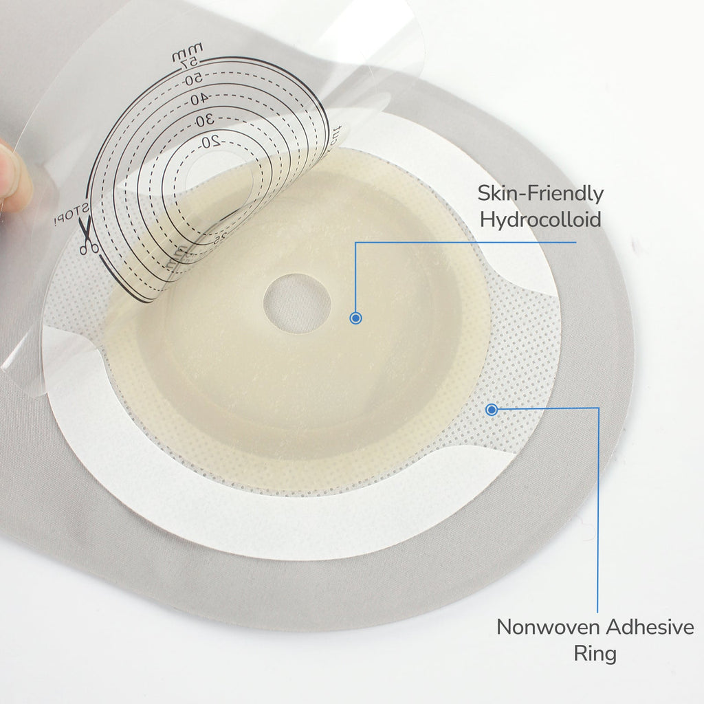 Onnohere ComfortWear 20 PCS Colostomy Bags, One Piece Ostomy Bag Drainable Pouch with Closure for Ileostomy