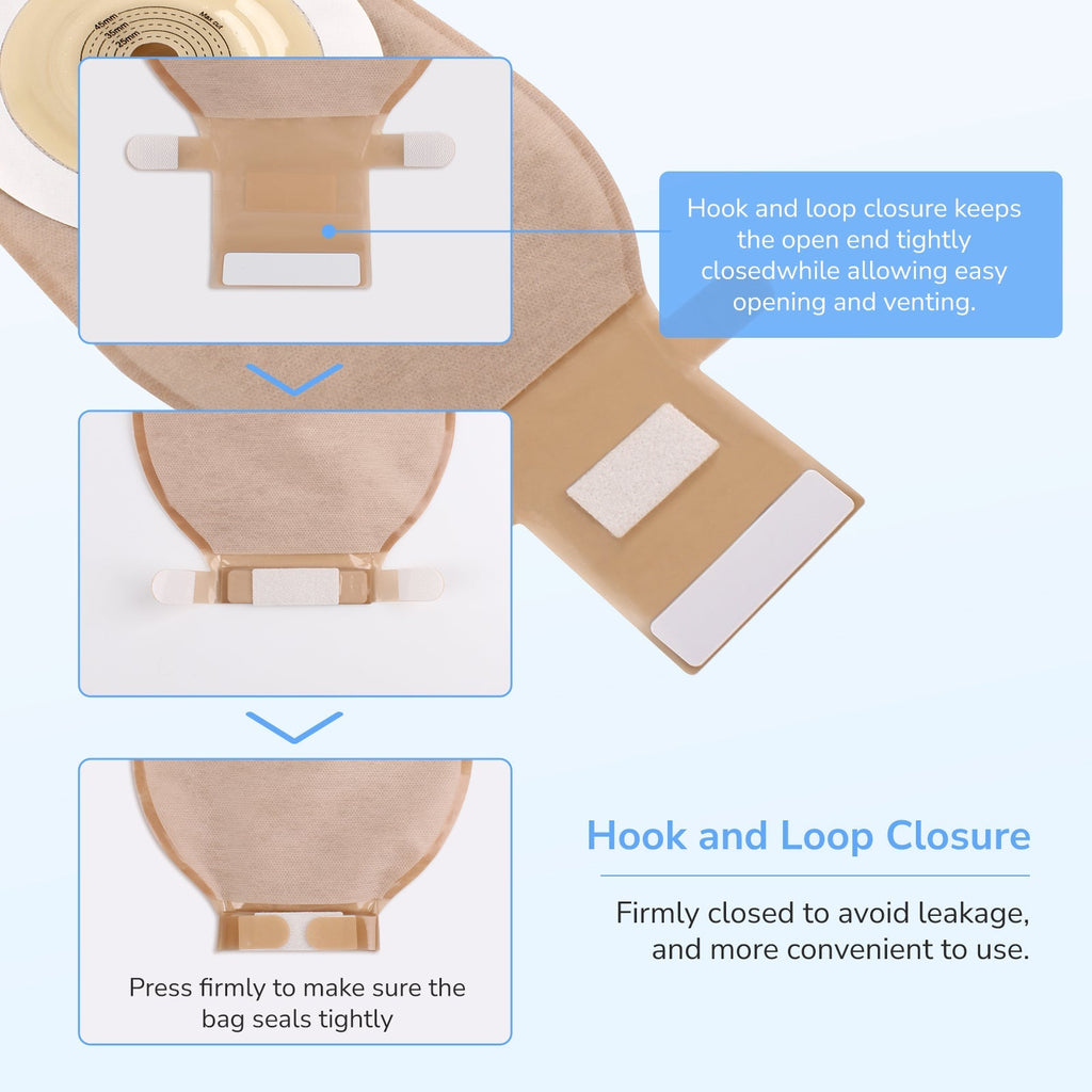 Onnohere Convex Ostomy Bags with Fast Vent & Dual-Layer Hydrocolloid Barrier – 10 Pack + Waist Belt